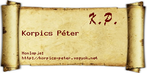Korpics Péter névjegykártya